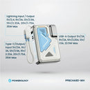 Powerology 10000mAh Wall Charger Magsafe 15W Power Bank 35W with C-C cable White - شاحن حائط دولي -  2 في 1 - باور بانك سعة 10000 + سلك شحن تايب سي - شاشه رقمية - كفالة 24 شهر