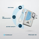 Powerology 10000mAh Wall Charger Magsafe 15W Power Bank 35W with C-C cable White - شاحن حائط دولي -  2 في 1 - باور بانك سعة 10000 + سلك شحن تايب سي - شاشه رقمية - كفالة 24 شهر