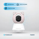 Powerology Monitor - App Baby Camera with  Pink Covers Type-C Charging Interface, Built-in Lullabies [O] - كاميرا داخلية + شاشة  باورولوجي - كفالة 12 شهر