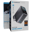 Powerology Voltflow GaN Wall Charger PD 140W with c to c- Black  [O] - شاحن حائط تايب سي + سلك شحن تايب سي - 3 فتحات للشحن السريع + فتحة يو اس بي - باورولوجي - قوة 140 واط - كفالة 12 شهر
