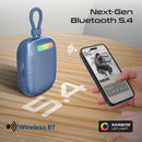 Promate CrystalSound™ 7W High-Definition Wireless Speaker Blue [BO]- سماعة سبيكر - بلوتوث - ضد الماء - كفالة 12 شهر