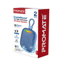 Promate CrystalSound™ 7W High-Definition Wireless Speaker Blue [BO]- سماعة سبيكر - بلوتوث - ضد الماء - كفالة 12 شهر