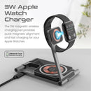 Promate 15W AuraFold-Trio Ultra-Slim Foldable MagSafe Wireless Charger - Black [BO] - ستاند شحن - 3 في 1 خاصية الشحن السريع +شحن الساعة +شحن السماعة - كفالة 12 شهر