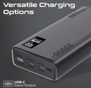 Promate 20W PD Dual USB-C and 22.5W USB-A Ports Power Bank 20000mAh Black [BO] - بطارية متنقلة + منفذين تايب سي + منفذ للشحن السريع - سعة 20000ملي أمبير - كفالة 12 شهر