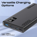 Promate 20W Power Bank PD Dual USB-C and 22.5W USB-A 10000mAh Black [BO] - بطارية متنقلة + منفذين تايب سي + منفذ للشحن السريع - سعة 10000ملي أمبير - كفالة 12 شهر