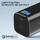 Promate Aluminum Crafted With Retractable USB-C Cable 130W & TFT LCD Screen Power Bank 20000mAh - Black [BO] - بطارية متنقلة - بروميت - قوة 20000 + تايب سي - 1 منفذ تايب سي - 1 منفذ يو اس بي - قوة 130واط - كفالة 12 شهر