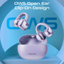 Promate Earbuds AudioFit™ Open Ear Clip On TWS w/ IntelliTouch - Purple [BO] - سماعة بروميت - بلوتوث - كفاله 12 شهر