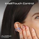 Promate Earbuds AudioFit™ Open Ear Clip On TWS w/ IntelliTouch - Purple [BO] - سماعة بروميت - بلوتوث - كفاله 12 شهر