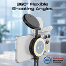 Promate Axon-Ultra All-in-one Magnetic Smartphone Mount with LED Light - BLACK [BO] - حامل مغناطيسي متكامل للهواتف الذكية مع إضاءة - اضاءات مختلفة