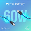 Promate EcoLine-CC120 60W PD USB-C Fabric Braided Cable 1.2m Black [BO] - سلك شحن  تايب سي - الى تايب سي - طول 1.20 متر