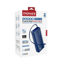 Promate Lucid Clear-Case Power Bank 45W PD w/ Retractable USB-C Cable 20000mAh - Blue [BO] - بطارية متنقلة - بروميت - قوة 20000 + تايب سي - 1 منفذ تايب سي - 1 منفذ يو اس بي - قوة 45واط - كفالة 12 شهر