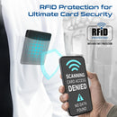 Promate Slim Leather Wallet with RFID & Smart Tracking Black [BO] - محفظة رفيعة من الجلد حماية - مع خاصية التتبع