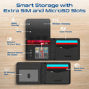 Promate Slim Leather Wallet with RFID & Smart Tracking Black [BO] - محفظة رفيعة من الجلد حماية - مع خاصية التتبع