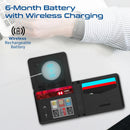 Promate Slim Leather Wallet with RFID & Smart Tracking Black [BO] - محفظة رفيعة من الجلد حماية - مع خاصية التتبع