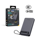 XPower MagNetoPlus Q10 Pro10000mAh 45W PD3.0 QI2 Aluminium Alloy Power Bank with 45W Type-C Cable & Stand CCC Safety - Gray [BO] بطارية متنقلة ماق سيف - قوة 10000 - سلك تايب سي - منفذ تايب سي + شحن ابل واتش - شاشة رقمية - كفالة 24 شهر