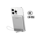 XPower MagNetoPlus Q10 Pro10000mAh 45W PD3.0 QI2 Aluminium Alloy Power Bank with 45W Type-C Cable & Stand CCC Safety - Silver [BO] بطارية متنقلة ماق سيف - قوة 10000 - سلك تايب سي - منفذ تايب سي + شحن ابل واتش - شاشة رقمية - كفالة 24 شهر