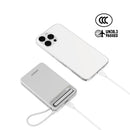 XPower MagNetoPlus Q10 Pro10000mAh 45W PD3.0 QI2 Aluminium Alloy Power Bank with 45W Type-C Cable & Stand CCC Safety - Silver [BO] بطارية متنقلة ماق سيف - قوة 10000 - سلك تايب سي - منفذ تايب سي + شحن ابل واتش - شاشة رقمية - كفالة 24 شهر