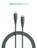 RAVPower USB-C to Lightning Cable 2m Nylon - Black - سلك شحن ايفون تايب سي - راف باور - طول 2 متر - كفالة 18 شهر