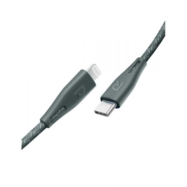 RAVPower USB-C to Lightning Cable 2m Nylon - Black - سلك شحن ايفون تايب سي - راف باور - طول 2 متر - كفالة 18 شهر