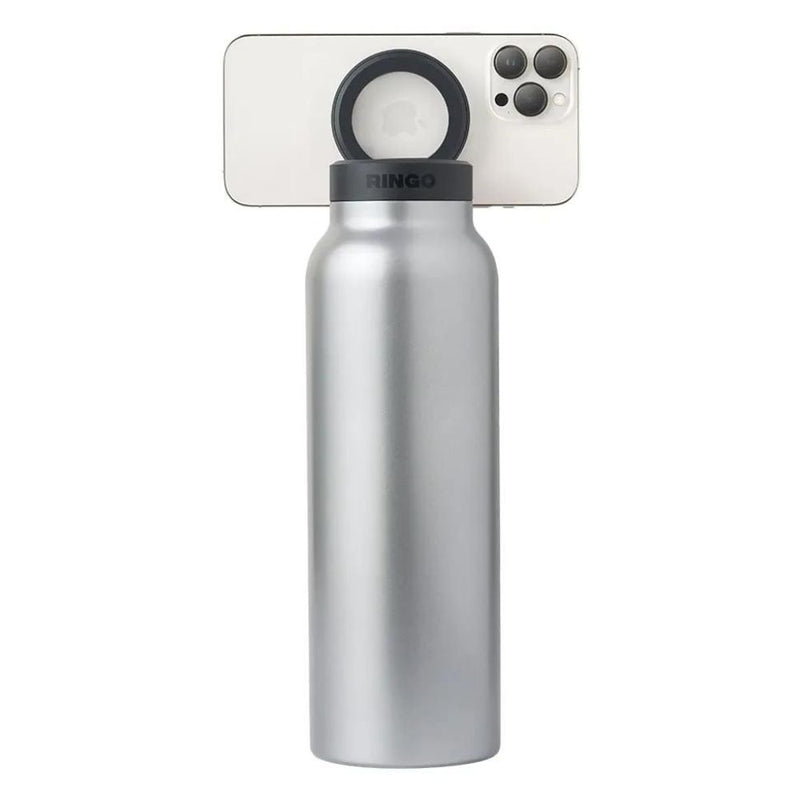 RINGO Water Bottle - 32 OZ/1 Litre - MagSafe Screw Lid / MagSafe Booster Ring (Stainless) [C] - مطارة حافظة للحرارة