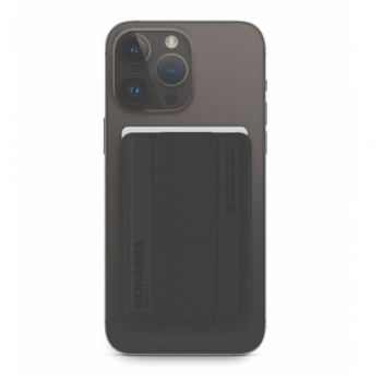 SkinArma Kado Mag-Charge Card Holder With Grip Stand - Black - مسكة مغناطيس - ماق سيف - وستاند جانبي ورأسي ومحفظة للبطاقات - سكين ارما