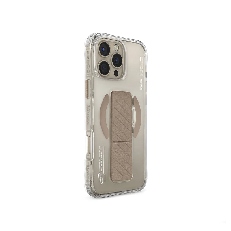 SkinArma AXON Mag-Charge with Grip-Stand for iPhone16 Pro / 16 Pro Max - Desert [B] -  كفر حماية عالية - ماغ سيف - مع مسكة ستاند جانبي ورأسي