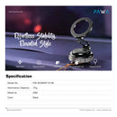 Pawa Vacuum Magnetic Suction Mount With 360° Rotation - Black - ستاند سيارة مناسب لجميع انواع الاجهزة - شفط بدون شحن - دوران 360 درجة - ماغ سيف