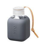 Squireme Y2 Glass Bottle with Silicone Sleeve 370 ml (Anthra) [C] - مطارة حافظه للحرارة والبرودة