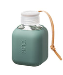 Squireme Y2 Glass Bottle with Silicone Sleeve 370 ml (Pine Green)[C] - مطارة حافظه للحرارة والبرودة