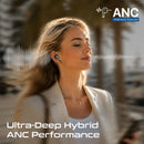 Promate SERIX 6-Mic Hybrid ANC|ENC Smart App Controlled TWS Earbuds w/ Wireless Charging - Black [BO] - سماعة بروميت - بلوتوث + عزل صوتي - كفاله 12 شهر