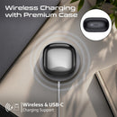 Promate SERIX 6-Mic Hybrid ANC|ENC Smart App Controlled TWS Earbuds w/ Wireless Charging - Black [BO] - سماعة بروميت - بلوتوث + عزل صوتي - كفاله 12 شهر