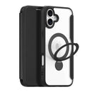 DUX DUCIS Skin X Pro Series Folio Magnetic Case with 360° Ring Stand Cover for iPhone - Black - كفر 3 في 1 - حماية عالية + محفظة + ستاند بالطول والعرض + ماغ سيف