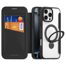 DUX DUCIS Skin X Pro Series Folio Magnetic Case with 360° Ring Stand Cover for iPhone - Black - كفر 3 في 1 - حماية عالية + محفظة + ستاند بالطول والعرض + ماغ سيف