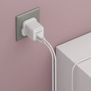 Smartix Premium UK Wall Adaptor 45W GaN - GEN 2 - White - بلاك شاحن حائط قوه 45 واط - منفذ تايب سي + منفذ للشحن السريع + واير تايب سي - كفالة 12 شهر