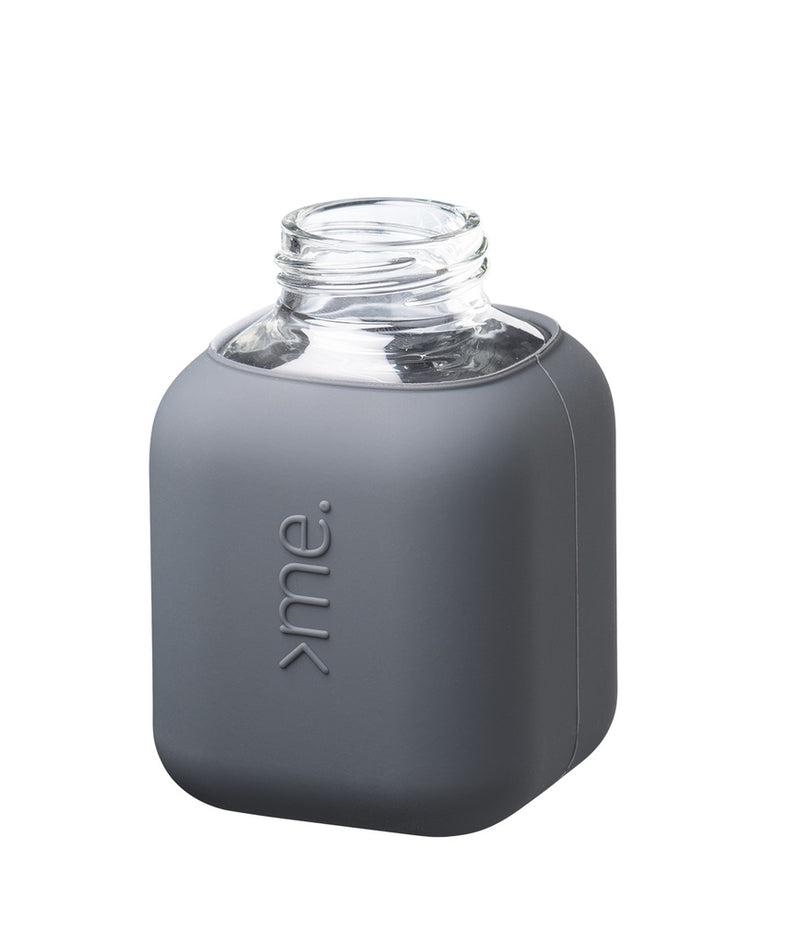 Squireme Y2 Glass Bottle with Silicone Sleeve 370 ml (Anthra) [C] - مطارة حافظه للحرارة والبرودة
