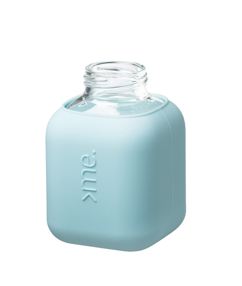 Squireme Y2 Glass Bottle with Silicone Sleeve 370 ml (Surf Blue)[C] - مطارة حافظه للحرارة والبرودة