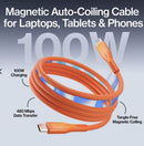 Statik MagStack Pro Magnetic 100w USB-C to C Cable 0.90C Orange [V] سلك شحن  تايب سي - الى تايب سي - طول0.90 سنتم
