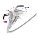 Statik PowerPivot Pro 100w Nylon Braided C-C Cable 3M (White) [C] سلك شحن - 3 في 1 - من يو اس بي + تايب سي - الى تايب سي + ايفون - طول 3 متر