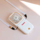 Torrii Cool + Bolt Foldable Neck Fan with 3000mAh Powerbank White [BU] - باور بنك - قوة 3000 + مروحة صغيرة + ستراب علاقة - 3 سرعات مختلفة - توري -  كفالة 12 شهر