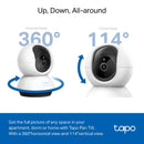 TP-Link TAPO C220 Pan/Tilt AI Home Security Wi-Fi Camera - 2K 4 MP QHD / 12x Digital Zoom - White - كاميرا مراقبة منزلية داخلية - 360 درجة جودة عالية الدقة - كفالة 12 شهر