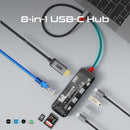 Promate 8-in 1 100W Multiport USB-C Hub [BO] - وصلة تايب سي - 8 في 1 - لاجهزة الايباد برو والماك بوك - متعددة الاستخدام - كفالة 12 شهر