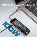 Promate 8-in 1 100W Multiport USB-C Hub [BO] - وصلة تايب سي - 8 في 1 - لاجهزة الايباد برو والماك بوك - متعددة الاستخدام - كفالة 12 شهر