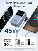 UGREEN Nexode Power Bank 10000mAh 55W 2 Ports Built-in Cable Blue [b] - بطارية متنقلة - يوجرين - قوه 55 واط - سعة 10000 ملي امبير - كفالة 12 شهر