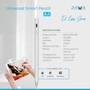 Pawa El Lapiz Series 2 In1 Universal Smart Pencil With Palm Rejection - white [O] - قلم الكتروني - لجميع انواع الاجهزة - كفالة 12 شهر