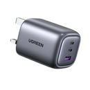 Ugreen Nexode 65W GaN Wall Charger 3-Ports – Black [B] - شاحن حائط تايب سي - يو جرين - قوة 65 واط - 3 فتحات للشحن السريع - 2 فتحتين تايب سي - 1 فاتحة يو اس بي - كفالة 12 شهر