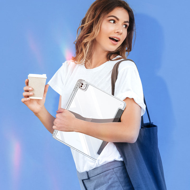 Dux Ducis Unid iPad Case - (With Apple Pencil Holder & Auto Sleep Wake) - Blue - كفر ايباد حماية عالية - مكان للقلم - اكثر من وضعية للاستاند