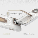 Levelo Morphix Magsafe Grip Case for iPhone 16 ProMax/Pro - Rose Gold Titanium - كفر حماية عالية - ليفيلو - مع مسكه وستاند + ماغ سيف