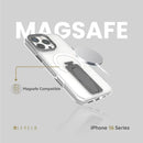 Levelo Morphix Magsafe Grip Case for iPhone 16 ProMax/Pro - Gray - كفر حماية عالية - ليفيلو - مع مسكه وستاند + ماغ سيف