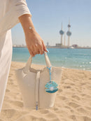 Blue Pearl Shell Bag Charm - Handmade - علاقة - جنطة - صناعه يدوية