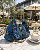 Blue Seahorse Bag Charm - Handmade - علاقة - جنطة - صناعه يدوية